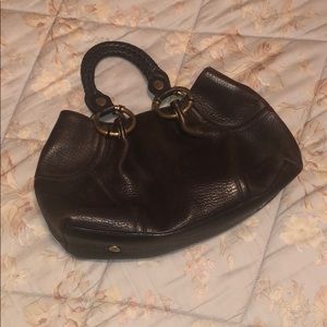 Chocolate brown pebble leather bag!